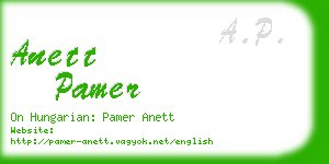 anett pamer business card